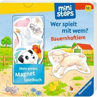 RAVENSBURGER 30287 ministeps: Mein erstes Magnetbuch: Wer spielt mit wem? Bauernhoftiere von Ravensburger