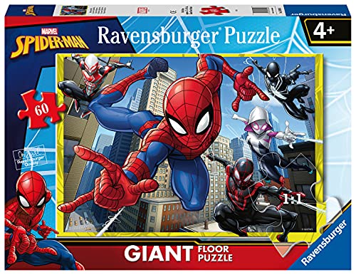 Ravensburger - Spiderman-Puzzle, Kollektion Giant Boden, Geschenkidee für Kinder ab 4 Jahren, pädagogisches und stimulierendes Spiel, 60 Riesenteile, 70 x 50 cm von Ravensburger