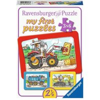 RAVENSBURGER 6573 Kinderpuzzle Bagger, Traktor und Kipplader von Ravensburger