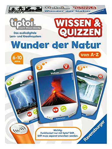 Ravensburger 00083 tiptoi Spiel 00083 - Wissen und Quizzen: Wunder der Natur - Quizspiel für Kinder ab 6 Jahren von Ravensburger