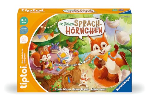 Ravensburger 00203 tiptoi Spiel - Die flinken Sprach-Hörnchen - Lernspiel ab 3 Jahren, für 1-4 Spieler, Spiel ab 3 von Ravensburger