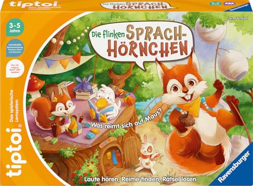 Ravensburger 00203 tiptoi Spiel - Die flinken Sprach-Hörnchen - Lernspiel ab 3 Jahren, für 1-4 Spieler, Spiel ab 3 von Ravensburger