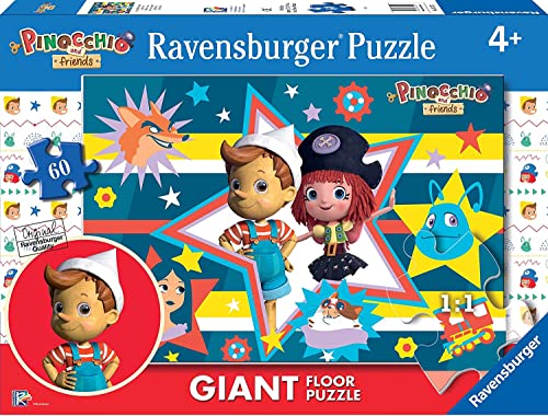 Ravensburger 03125 2 Pinocchio, Puzzle 60 Teile, Giant, empfohlenes Alter 4+, Mehrfarbig von Ravensburger