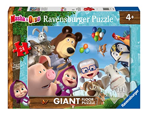 Ravensburger 03133 7 Masha e Orso, Mascha und der Bär, 24 Teile, Riesen Boden, Puzzle für Kinder, Empfohlenes Alter 3+, Mehrfarbig von Ravensburger