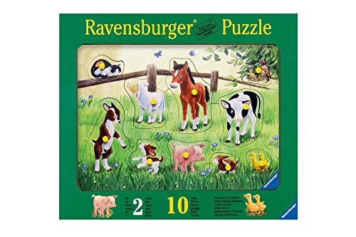 Ravensburger 03619 - Heimische Tierkinder - 10 Teile Holzpuzzle von Ravensburger