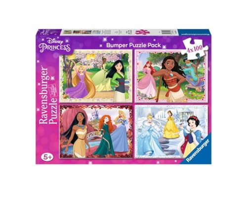 Ravensburger 05229, Disney Princess, 4, 100 Teile, Bumper Pack, Puzzles für Kinder, Empfohlenes Alter 5+, Qualitätspuzzle, bunt, único von Ravensburger