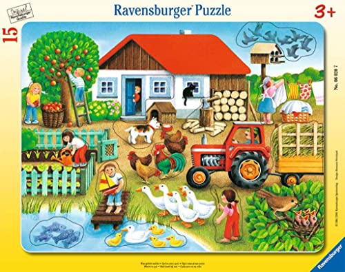 Ravensburger Kinderpuzzle - 06020 was gehört wohin? - Rahmenpuzzle für Kinder ab 3 Jahren, mit 15 Teilen von Ravensburger