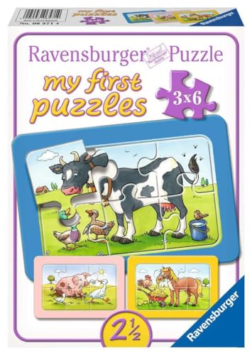 Ravensburger Kinderpuzzle - 06571 Gute Tierfreunde - my first puzzle mit 3x6 Teilen - Puzzle für Kinder ab 2,5 Jahren, Yellow von Ravensburger