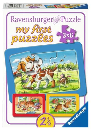 Ravensburger Kinderpuzzle - 07062 Meine Tierfreunde - My First Puzzle mit 3x6 Teilen - Puzzle für Kinder ab 2 Jahren, Rahmenpuzzle von Ravensburger