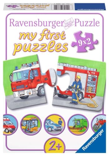 Ravensburger Kinderpuzzle - 07332 Einsatzfahrzeuge - My First Puzzle mit 9x2 Teilen - Puzzle für Kinder ab 2 Jahren von Ravensburger