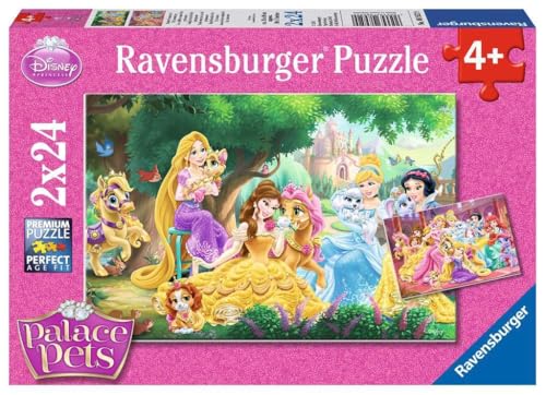 Ravensburger Kinderpuzzle - 08952 Beste Freunde der Prinzessinnen - Puzzle für Kinder ab 4 Jahren, Disney-Puzzle mit 2x24 Teilen von Ravensburger