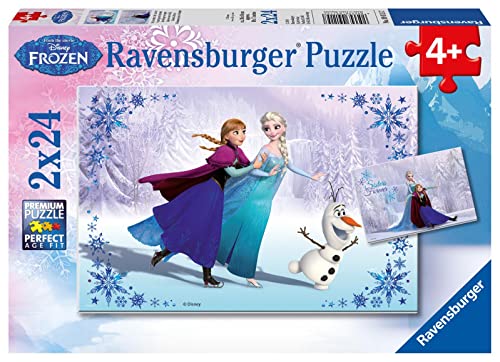 Ravensburger Kinderpuzzle - 09115 Schwestern für immer - Puzzle für Kinder ab 4 Jahren, Disney Frozen Puzzle mit 2x24 Teilen von Disney