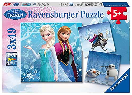 Ravensburger Kinderpuzzle - 09264 Abenteuer im Winterland - Puzzle für Kinder ab 5 Jahren, Disney Frozen Puzzle mit 3x49 Teilen von Ravensburger