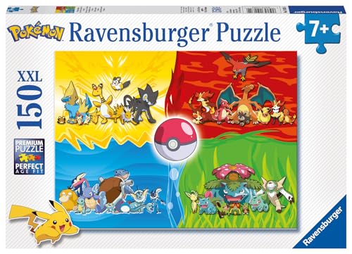 Ravensburger Kinderpuzzle 10035 - Pokémon Typen - 150 Teile XXL Pokémon Puzzle für Kinder ab 7 Jahren, Pokémon Spielzeug, Pokémon Geschenk, Fantasie & Abenteuer von Ravensburger