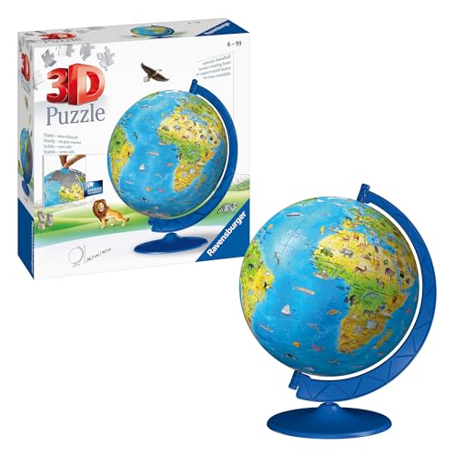 Ravensburger 3D Puzzle 11160 - Puzzle-Ball Kinderglobus in deutscher Sprache - 180 Teile - Puzzle-Ball Globus für Kinder ab 6 Jahren von Ravensburger