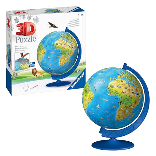 Ravensburger 3D Puzzle 11160 - Puzzle-Ball Kinderglobus in Deutscher Sprache - 180 Teile - Puzzleball Globus für Kinder ab 6 Jahren von Ravensburger