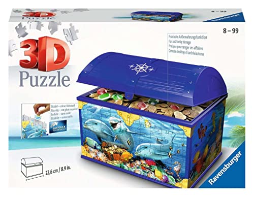 Ravensburger 3D Puzzle 11174 - Schatztruhe Unterwasserwelt - ab 8 Jahren - 216 Teile - Aufbewahrungsbox mit praktischem Deckel von Ravensburger