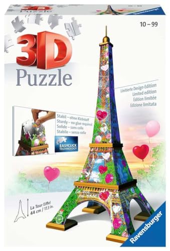 Ravensburger 3D Puzzle 11183 - Eiffelturm Love Edition - Das Wahrzeichen aus Paris, der Stadt der Liebe, als Geschenk oder zum selber Puzzeln in 3D ab 10 Jahren von Ravensburger