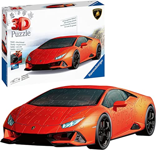 Ravensburger 3D Puzzle Lamborghini Huracán EVO 11238 - Das berühmte Fahrzeug als 3D Puzzle Auto - 108 Teile - ab 8 Jahren von Ravensburger