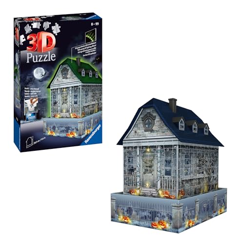 Ravensburger 3D Puzzle Gruselhaus bei Nacht 11254-216 Teile - für Halloween Fans ab 8 Jahren von Ravensburger