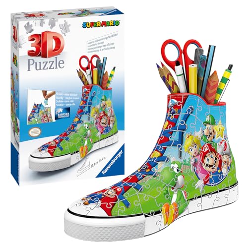 Ravensburger 3D Puzzle 11267 - Sneaker Super Mario - praktischer Stiftehalter - Schreibtisch Organizer für große und kleine Fans des italienischen Klempners - ab 8 Jahren von Ravensburger