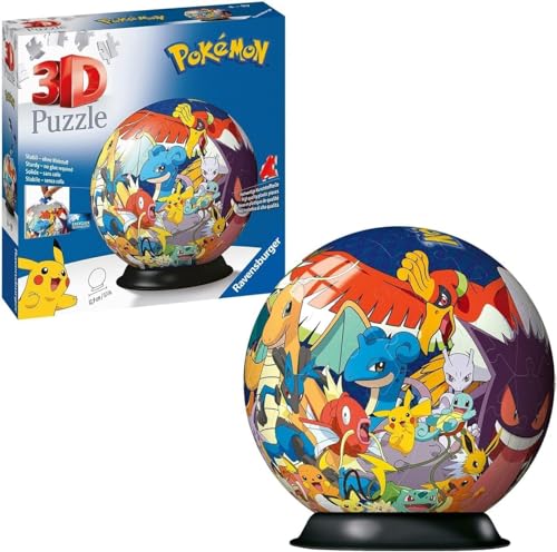 Ravensburger 3D Puzzle 11785 - Puzzle-Ball Pokémon - 72 Teile - Puzzle-Ball für Pokémon Fans ab 6 Jahren, Pokémon Spielzeug, Pokémon Geschenk - Ostergeschenke für Kinder von Ravensburger