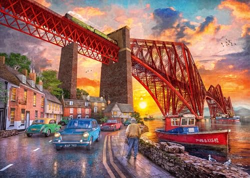 Ravensburger 12000125 Forth Bridge at Sunset Puzzle, 1000 Teile, für Erwachsene und Kinder ab 12 Jahren, ikonisches Schottland, Mehrfarbig, Einheitsgröße von Ravensburger