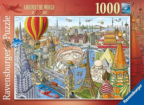 Ravensburger 12000169 - Weltreise in 80 Tagen - Puzzle 1000 Teile - Erwachsene und Jugendliche Puzzle ab 14 Jahren von Ravensburger