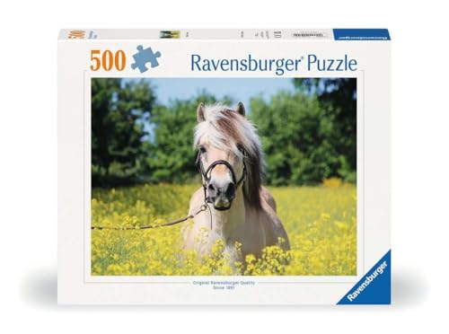 Ravensburger Puzzle 12000210 - Pferd im Rapsfeld - 500 Teile Puzzle für Erwachsene und Kinder ab 12 Jahren, Pferde-Puzzle von Ravensburger