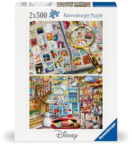 Ravensburger Puzzle 12000345 - Disney Briefmarken und Spielsachen - 2x 500 Teile Disney Puzzle für Erwachsene und Kinder ab 12 Jahren, Disney Geschenke von Ravensburger