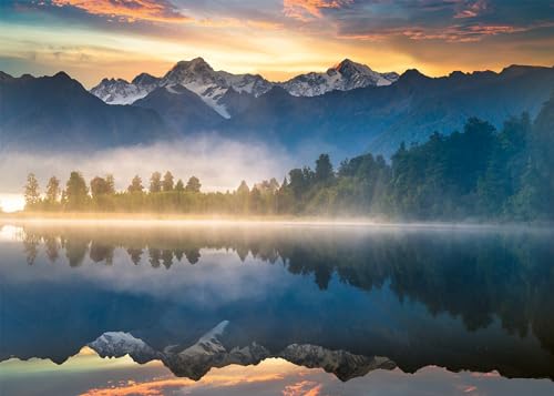 Ravensburger Puzzle 12000356 - Sonnenaufgang über Lake Matheson, Neuseeland - 1000 Teile Puzzle für Erwachsene und Kinder ab 14 Jahren, Puzzle mit Landschaft und Natur von Ravensburger