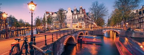 Ravensburger Puzzle 12000446 - Abend in Amsterdam - 1000 Teile Puzzle für Erwachsene und Kinder ab 14 Jahren, Stadt-Puzzle Amsterdam von Ravensburger