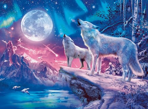 Ravensburger Puzzle 12000476 - Wolf im Nordlicht - 500 Teile Puzzle für Erwachsene und Kinder ab 12 Jahren, Tier-Puzzle Wolf von Ravensburger