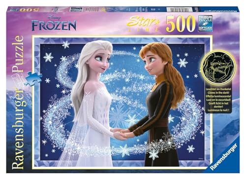 Ravensburger Puzzle 12000492 - Die Schwestern Anna und ELSA - Disneys Eiskönigin, 500 Teile Starline Puzzle für Erwachsene und Kinder ab 10 Jahren von Ravensburger