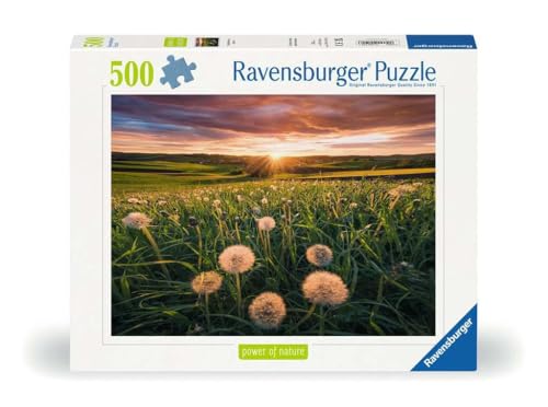 Ravensburger Puzzle 12000592 - Nature Edition, Pusteblumen im Sonnenuntergang - 500 Teile Puzzle für Erwachsene und Kinder ab 12 Jahren, Puzzle mit Landschaft und Natur von Ravensburger