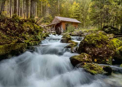 Ravensburger Puzzle 12000604 - Mühle am Gollinger Wasserfall - 1000 Teile Puzzle für Erwachsene und Kinder ab 14 Jahren, von Ravensburger