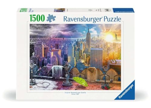 Ravensburger Puzzle 12000698 - New York im Winter und Sommer - 1500 Teile Puzzle für Erwachsene und Kinder ab 14 Jahren, Stadt-Puzzle New York von Ravensburger