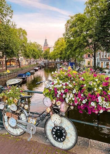 Ravensburger Puzzle 12000780 - Fahrrad und Blumen in Amsterdam - 1000 Teile Puzzle für Erwachsene und Kinder ab 14 Jahren, Stadt-Puzzle Amsterdam von Ravensburger