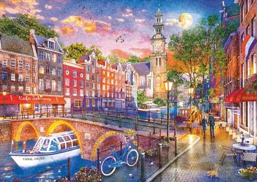 Ravensburger Puzzle 12000884 - Sonnenuntergang Amsterdam - 1000 Teile Puzzle für Erwachsene und Kinder ab 14 Jahren, Stadt-Puzzle Amsterdam von Ravensburger