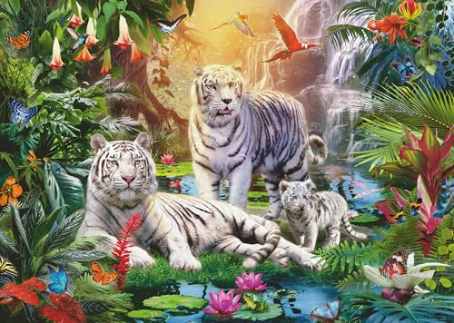 Ravensburger Puzzle 12000886 - Familie der Weißen Tiger - 1000 Teile Puzzle für Erwachsene und Kinder ab 14 Jahren von Ravensburger