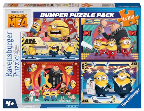 Ravensburger 12001063 Minions 4 x 100 Bumper Pack 2D-Puzzle, bunt von Ravensburger