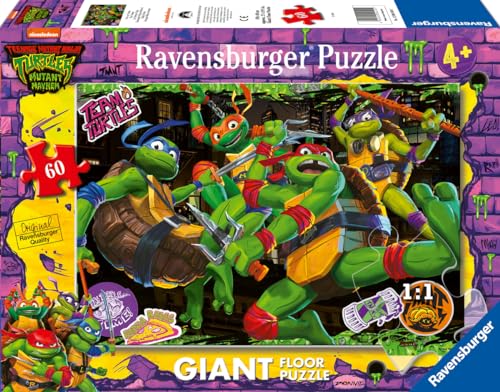 Ravensburger 12004010 1 Las Tortugas Ninja Puzzle, 60 Teile, Giant 2D, bunt von Ravensburger