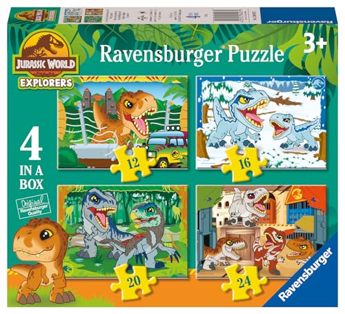 Ravensburger Jurassic World Explorers Puzzles mit 4 Stück, 3 Jahre oder älter, Geschenk für Kinder von 3 Jahren oder mehr als 72 Teilen, Kinderpuzzle, 19 x 14 cm, Ravensburger Puzzle Ravensburger Jurassic World Explorers Puzzles mit 4 Stück, 3 Jahre oder älter, Geschenk für Kinder von 3 Jahren oder mehr als 72 Teilen, Kinderpuzzle, 19 x 14 cm, Ravensburger Puzzle von Ravensburger