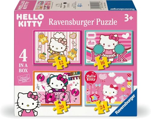 Ravensburger 12004158 2D-Puzzle für Kinder, 4 in Einer Box – 12/16/20/24 Teile – Hello Kitty von Ravensburger