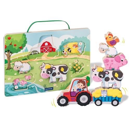 Ravensburger 12034123 Play+ Magnetisches Holz-Zähl-Puzzle: Bauernhof, Zählspiel und Balancierspiel für Kinder ab 1 Jahr, FSC-Holz Ravensburger 12034123 Play+ Magnetisches Holz-Zähl-Puzzle: Bauernhof, Zählspiel und Balancierspiel für Kinder ab 1 Jahr, FSC-Holz von Ravensburger