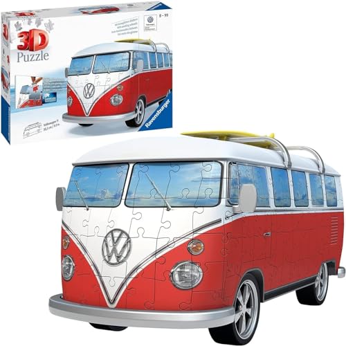 Ravensburger 3D Puzzle 12516 - Volkswagen T1 - Surfer Edition - Der beliebte VW Bulli mit Surfbrett - für Erwachsene und Kinder ab 8 Jahren von Ravensburger 3D Puzzle