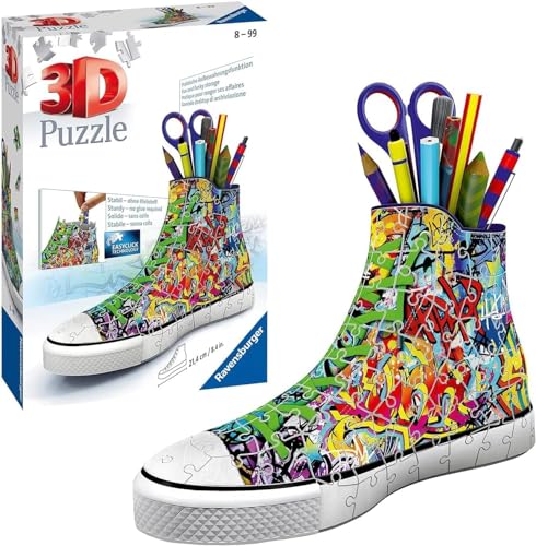 Ravensburger 3D Puzzle 12535 - Sneaker Graffiti - Praktischer Stiftehalter - Schreibtisch-Organizer im coolen Graffiti Design für Erwachsene und Kinder ab 8 Jahren von Ravensburger