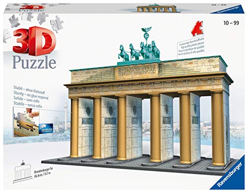 Ravensburger 3D Puzzle 12551 Brandenburger Tor - 324 Teile - Das Berliner Wahrzeichen für Puzzlefans ab 10 Jahren, White von Ravensburger