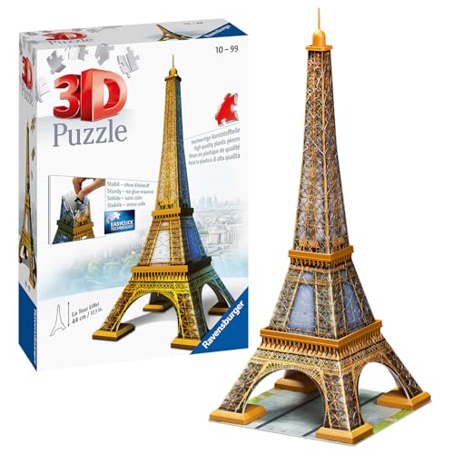 Ravensburger 3D Puzzle 12556 - Eiffelturm - Das UNESCO Weltkultur Erbe und Wahrzeichen von Paris als dreidimensionales Modell für große und kleine Puzzlefans ab 10 Jahren von Ravensburger