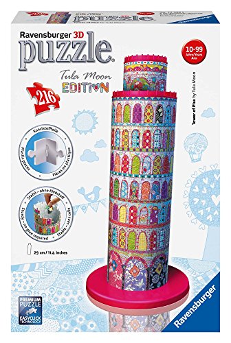 Ravensburger 12568 - Tula Moon Pisa Turm, 3D Puzzle-Bauwerke, 216 Teile von Ravensburger